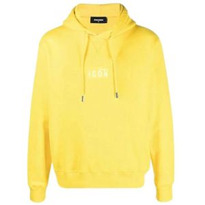 Dsquared2, Heren, Sweatshirts & Hoodies, Geel, Maat: S
