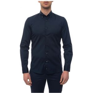 Fay, Heren, Overhemden, Blauw, Maat: XS Katoen,