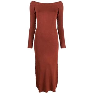 Altuzarra, Dames, Jurken, Bruin, Maat: L Viscose,