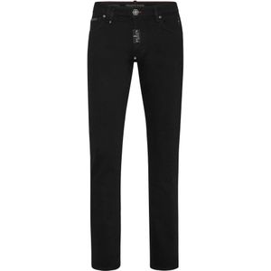 Philipp Plein, Heren, Jeans, Zwart, Maat: W33 Denim,