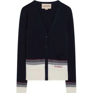 Valentino Garavani, Dames, Truien, Blauw, Maat: S Wol,