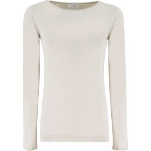 Brunello Cucinelli, Dames, Truien, Wit, Maat: L Zijde,