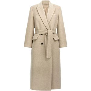 Brunello Cucinelli, Dames, Mantels, Beige, Maat: 3XS Wol,