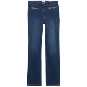 Oltre, Dames, Jeans, Blauw, Maat: L Katoen,