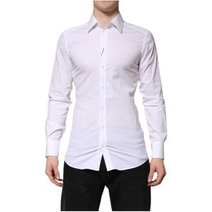 Dolce & Gabbana, Heren, Overhemden, Wit, Maat: 4XS Katoen,