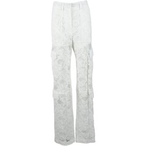 Msgm, Dames, Broeken, Wit, Maat: XS Katoen,