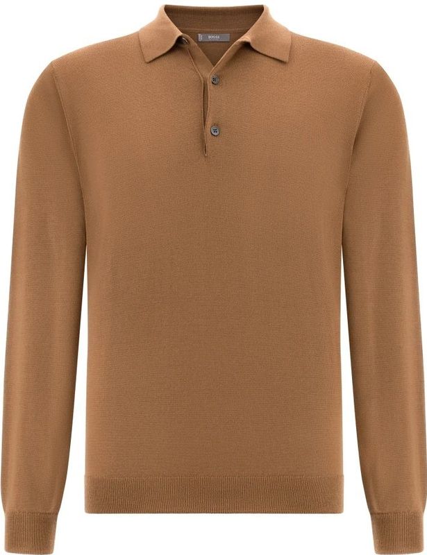 Boggi Milano - Shirt - Ombregrijs - Lange Mouw - Polokraag