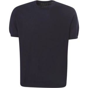 Zanone, Heren, Tops, Blauw, Maat: XL Katoen,