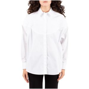 Dondup, Dames, Blouses & Shirts, Wit, Maat: 2XS Katoen,
