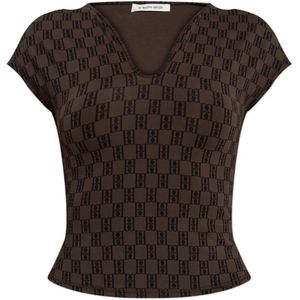 By Malene Birger, Dames, Tops, Bruin, Maat: XS Leer,