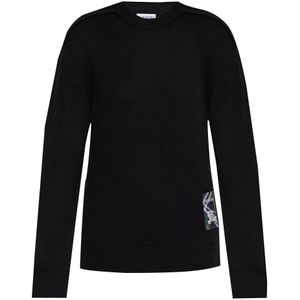 Burberry, Dames, Truien, Zwart, Maat: M Wol,