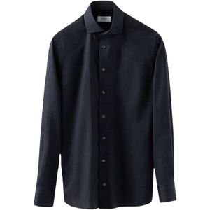 Eton, Heren, Overhemden, Blauw, Maat: XL Flanel,