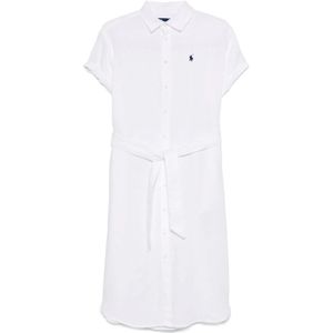 Ralph Lauren, Dames, Jurken, Wit, Maat: L Zijde,