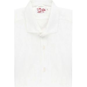 MC2 Saint Barth, Heren, Overhemden, Wit, Maat: S Linnen,