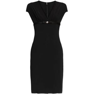 Versace, Dames, Jurken, Zwart, Maat: 2XS Leer,