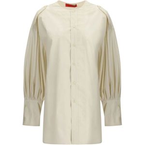 TheLatest, Dames, Blouses & Shirts, Beige, Maat: XS Katoen,