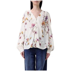 Twinset, Dames, Blouses & Shirts, Wit, Maat: M Viscose,