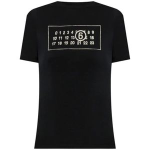 MM6 Maison Margiela, Dames, Tops, Zwart, Maat: L Katoen,