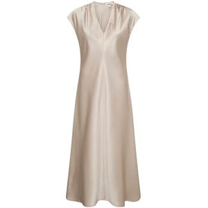 Soaked in Luxury, Dames, Jurken, Beige, Maat: 2XL Satijn,