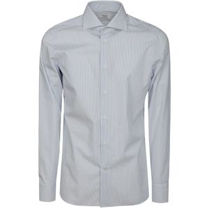 Borriello Napoli, Heren, Overhemden, Blauw, Maat: L Katoen,