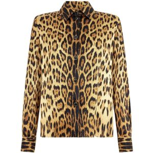 Roberto Cavalli, Dames, Blouses & Shirts, Veelkleurig, Maat: XS Zijde,