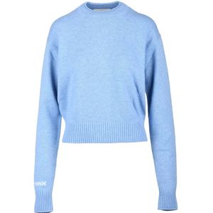 Sportmax, Dames, Truien, Blauw, Maat: L Wol,