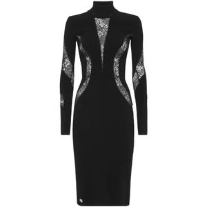 Philipp Plein, Dames, Jurken, Zwart, Maat: S Viscose,