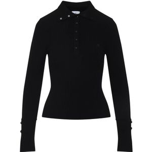 Courrèges - Ribgebreide Top - Zwart - Dames