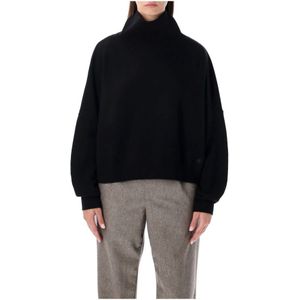 Loulou Studio, Dames, Truien, Zwart, Maat: M Wol,