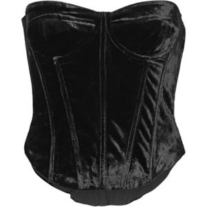 Rotate Birger Christensen, Dames, Tops, Zwart, Maat: XS Velours,