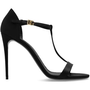 Dolce & Gabbana, Dames, Schoenen, Zwart, Maat: 38 EU Satijn,