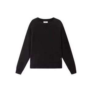 Woolrich Klassieke Crewneck Sweater , Black , Dames , Maat: XL