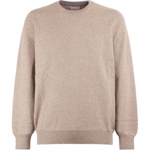 Brunello Cucinelli, Heren, Truien, Beige, Maat: M Kasjmier,