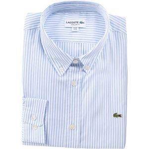 Lacoste, Heren, Overhemden, Blauw, Maat: 2XL Katoen,