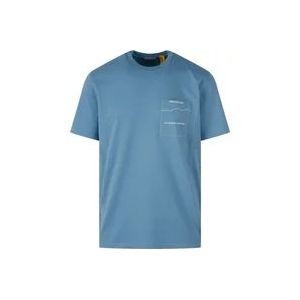 Moncler Upgrade je garderobe met Fw23 Frgmt T-shirt , Blue , Heren , Maat: S