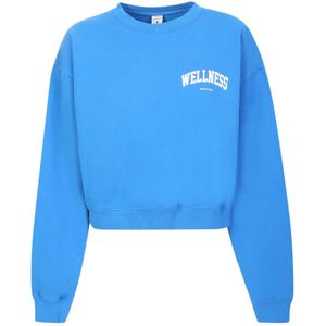 Sporty & Rich, Dames, Sweatshirts & Hoodies, Blauw, Maat: XS Katoen,