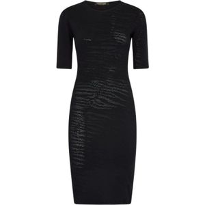 Roberto Cavalli, Dames, Jurken, Zwart, Maat: S Wol,
