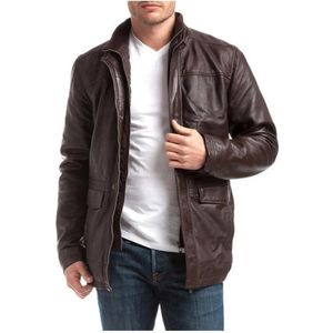 Le Temps Des Cerises, Heren, Jassen, Bruin, Maat: 2XL Leer,