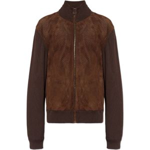Dolce & Gabbana, Heren, Jassen, Bruin, Maat: M Suède,