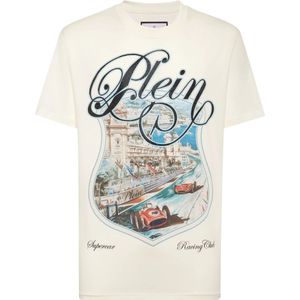 Philipp Plein, Heren, Tops, Wit, Maat: S Katoen,