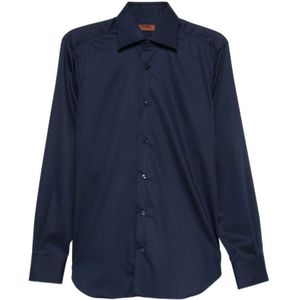 Barba, Heren, Overhemden, Blauw, Maat: 4XL
