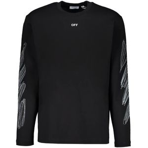 Off White, Heren, Tops, Zwart, Maat: XS Katoen,