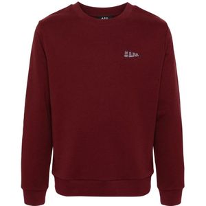 A.p.c., Heren, Sweatshirts & Hoodies, Rood, Maat: S Katoen,