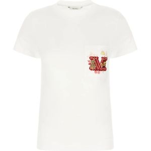 Max Mara, Dames, Tops, Wit, Maat: M Katoen,