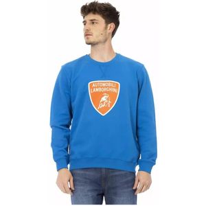 Automobili Lamborghini, Heren, Sweatshirts & Hoodies, Blauw, Maat: 2XL Katoen,