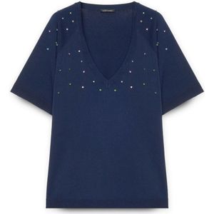 Fiorella Rubino, Dames, Truien, Blauw, Maat: XS Nylon,