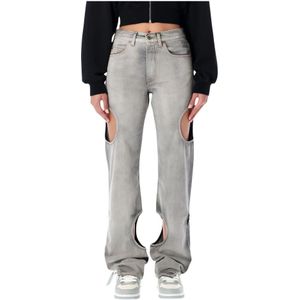 Off White, Dames, Jeans, Grijs, Maat: W26 Katoen,