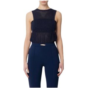 Elisabetta Franchi, Dames, Tops, Blauw, Maat: XS