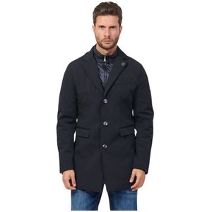 YES Zee, Heren, Mantels, Blauw, Maat: S Poliester,