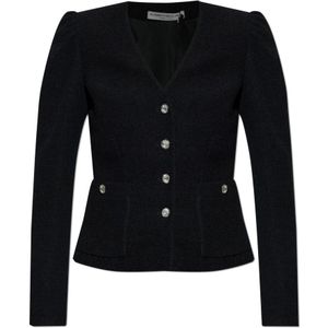 Alessandra Rich, Dames, Jassen, Zwart, Maat: XS Wol,